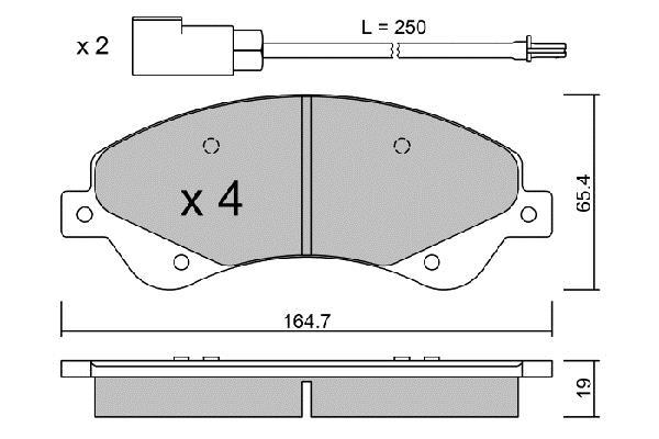 Jeu de 4 plaquettes de frein AISIN ref. BPFO-1013